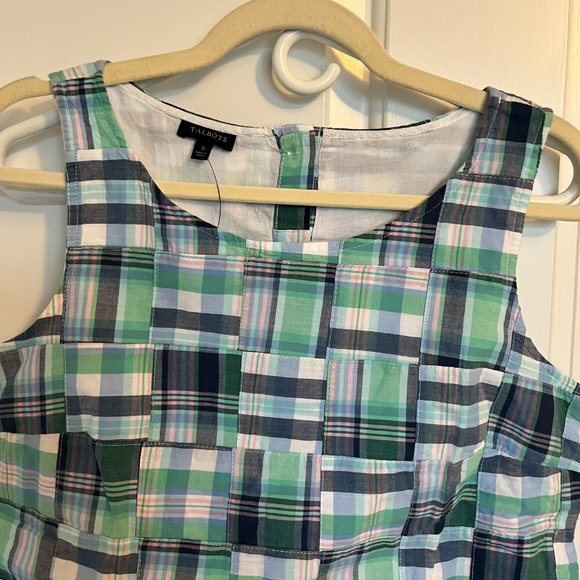 NWT Talbots Women's Size Small Plaid Patterned Multi-Colored Top - Picture 2 of 5